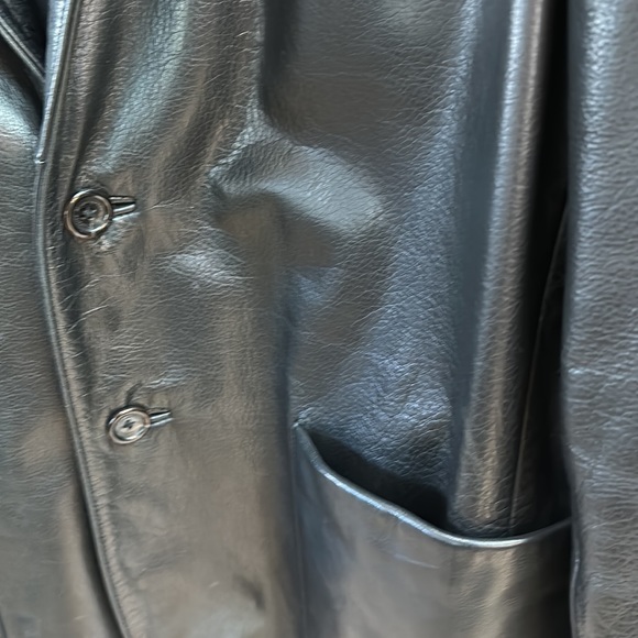 Marc New York Button Down 100% Leather Jacket Black Size L - Picture 2 of 10
